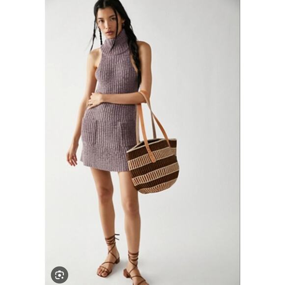 Free People Claude Mini Dress Brandy Wine Combo Women's Size Small Boho Office - Picture 6 of 16